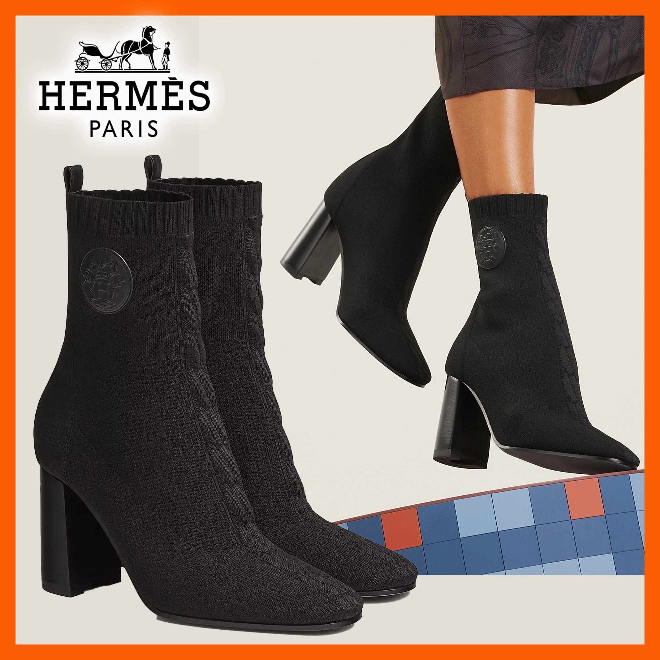 大人気★美シルエットが魅力★【HERMES】Jenna 90ブーツ