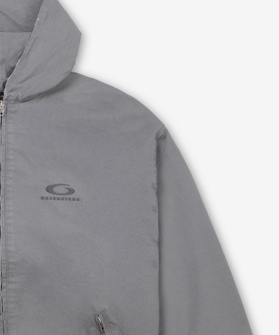 《BALENCIAGA》 オーバーサイズ ジップアップ フード