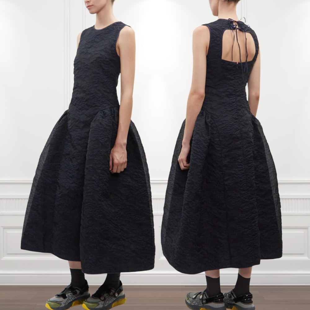 背中見せ♪Cecilie Bahnsen ジンドレス ネイビー ワンピース