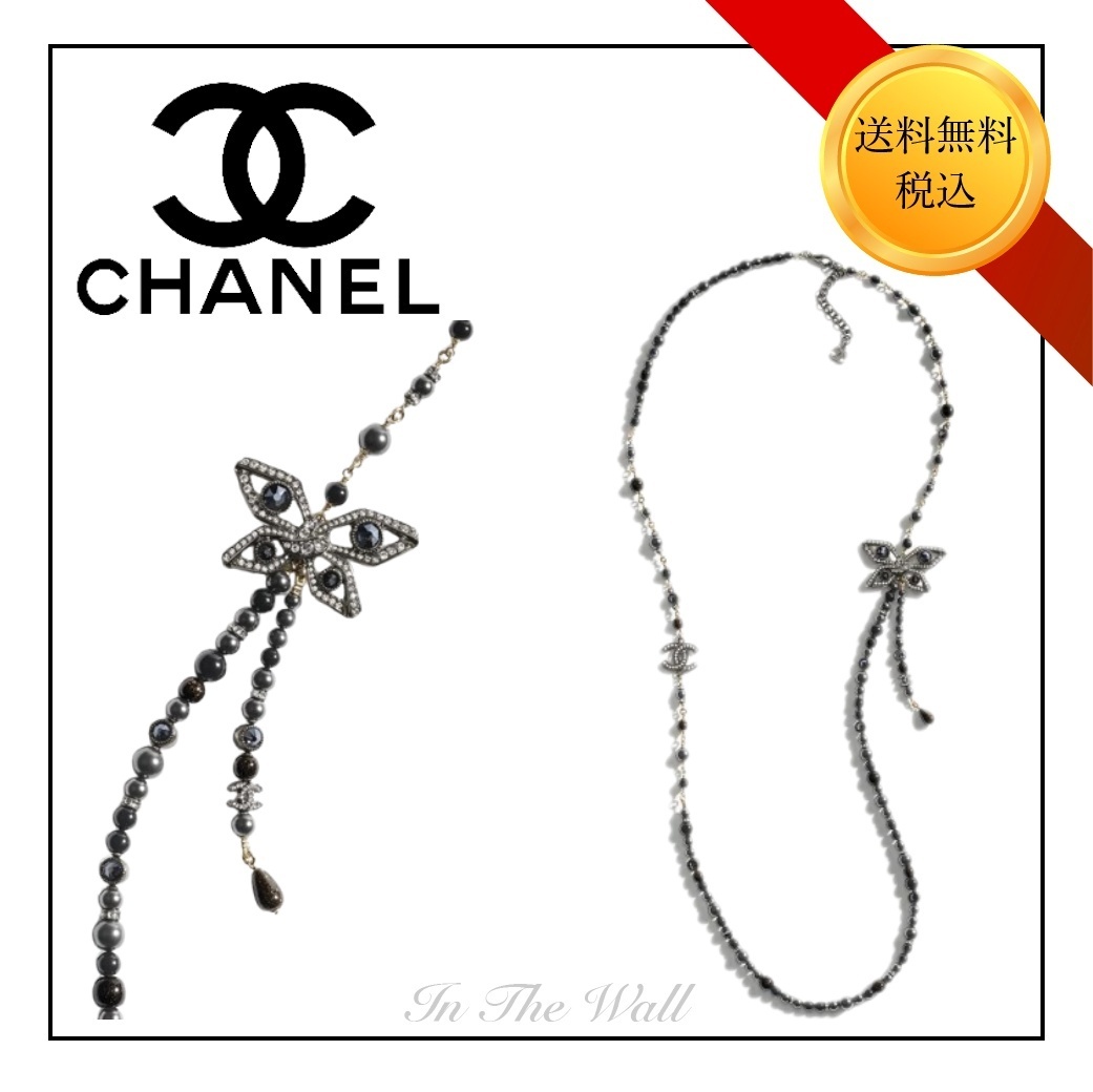25A/ラグジュアリーな逸品【CHANEL】ロングネックレスバタフライ