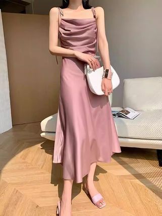 上品な春夏ロングギャザードレス