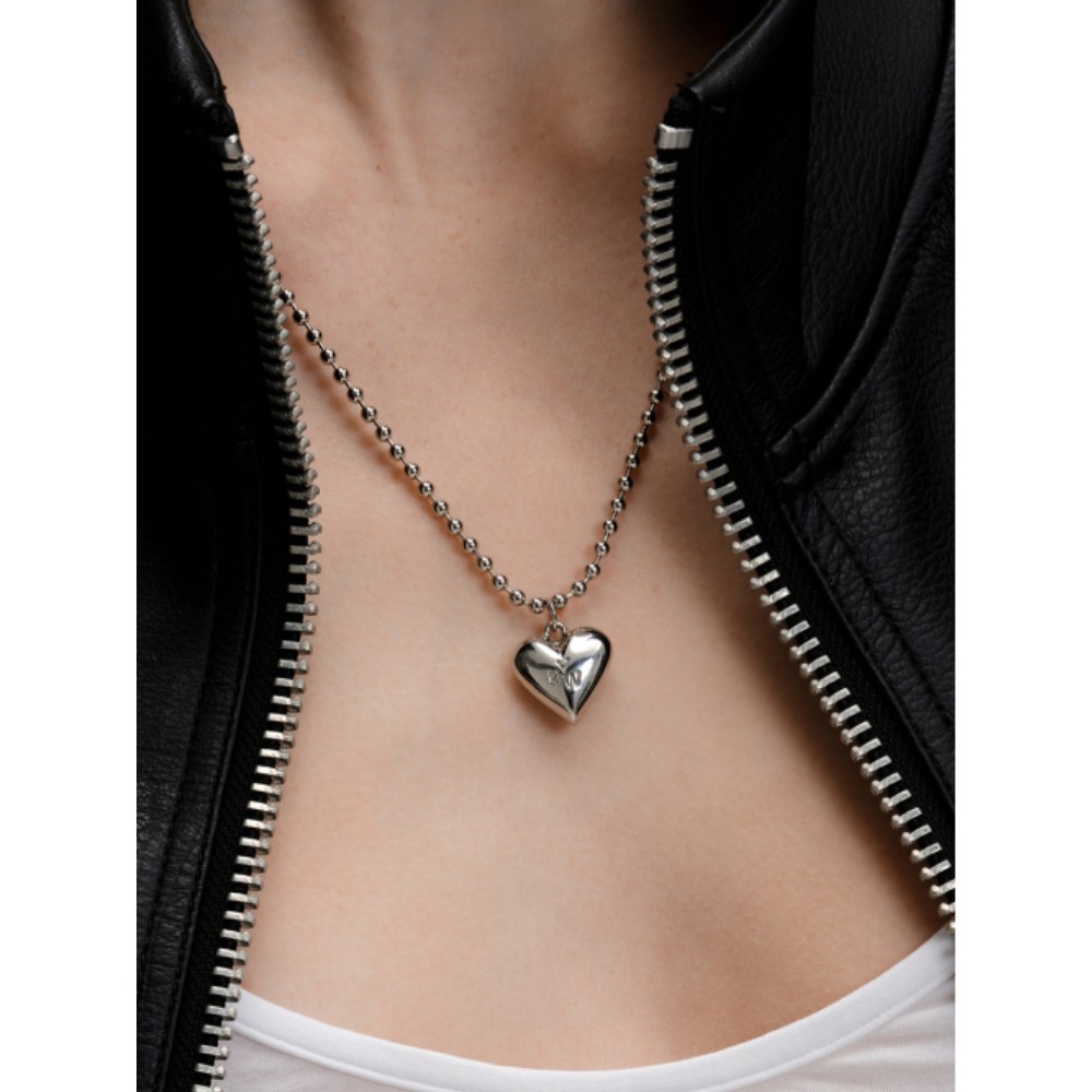 ■VINTAGE HOLLYWOOD■ Heart Ball Chain NecklaceVH25NNNE104V