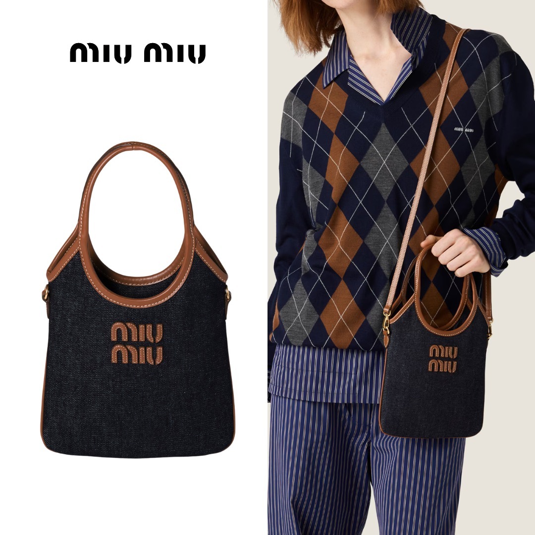MiuMiu IVY デニムハンドバッグ