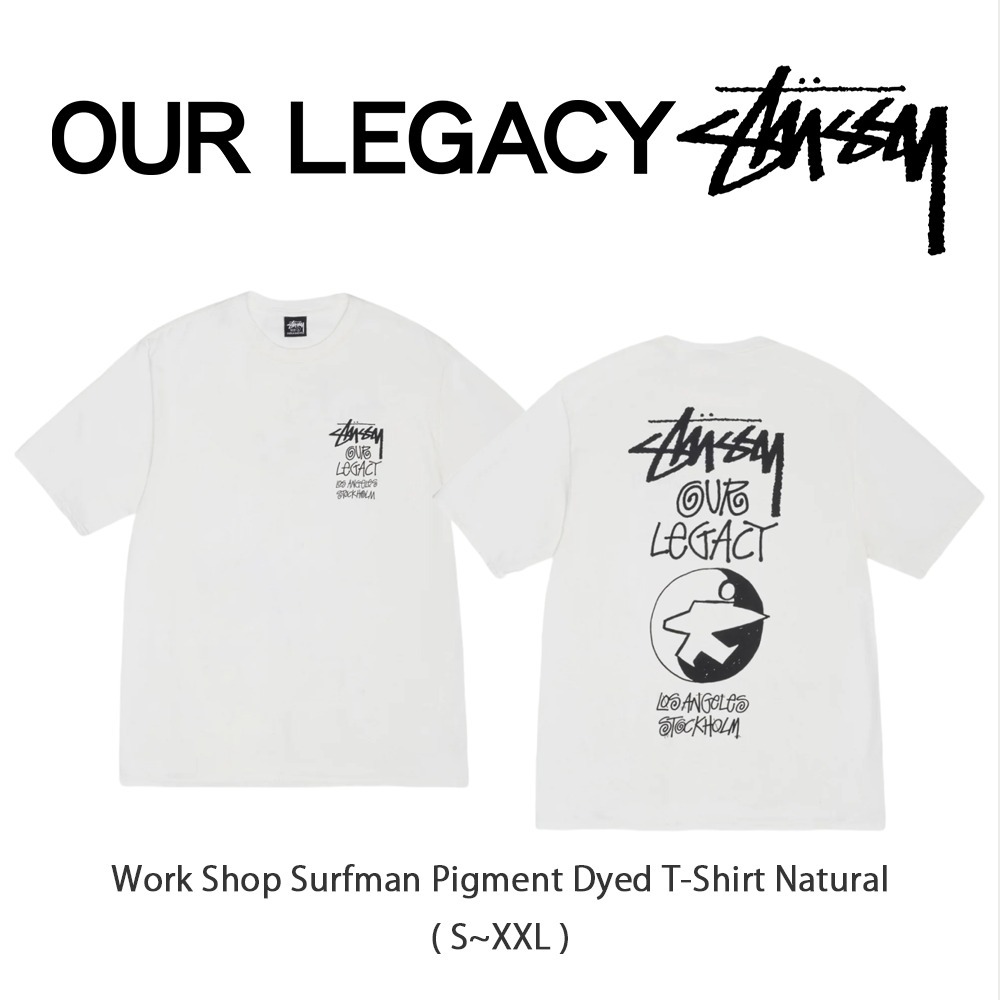 Tシャツ・カットソー Stussy x Our Legacy Work Shop Surfman Pigment Dyed Natural