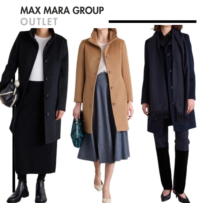 MaxMaraアウトレット●LIZ エレガント ウール製 ドレープコート