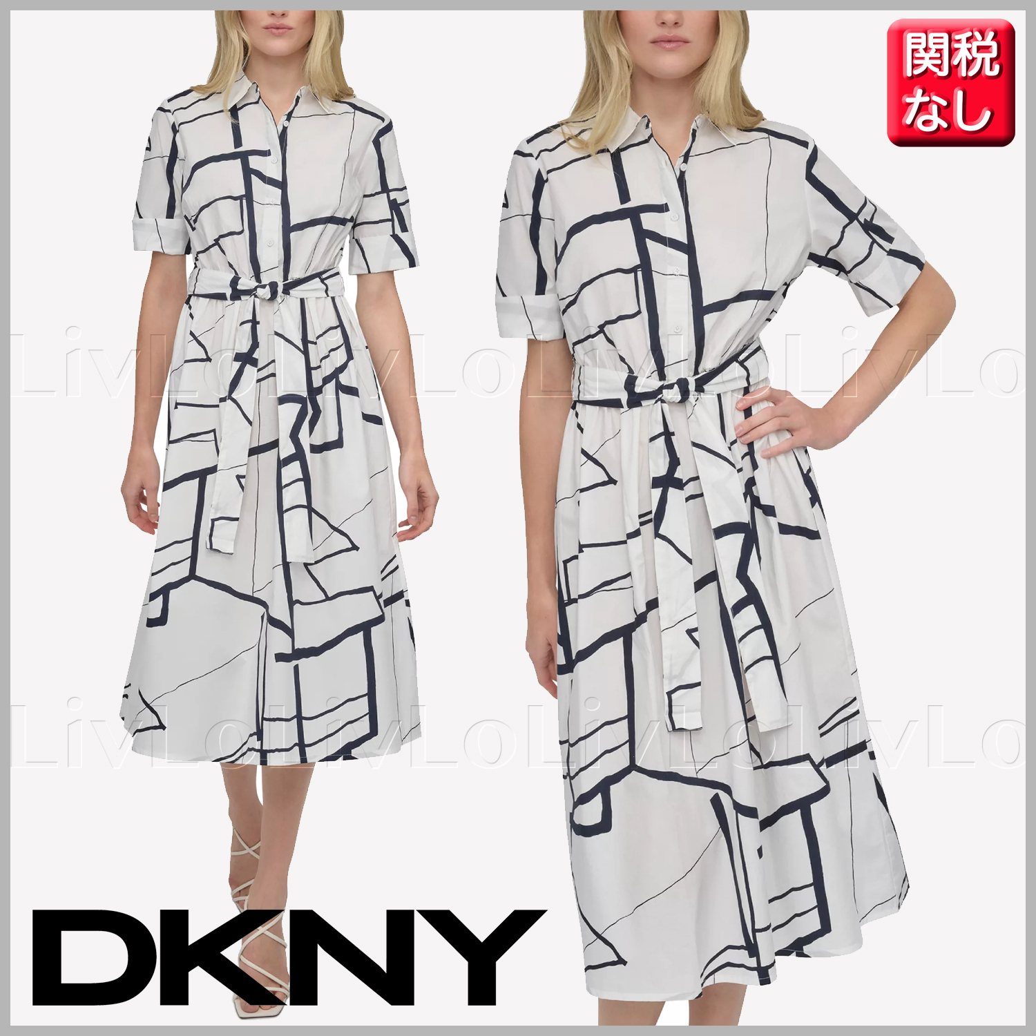 【DKNY】大人こなれ感ビジネスフォーマル膝丈シャツワンピース