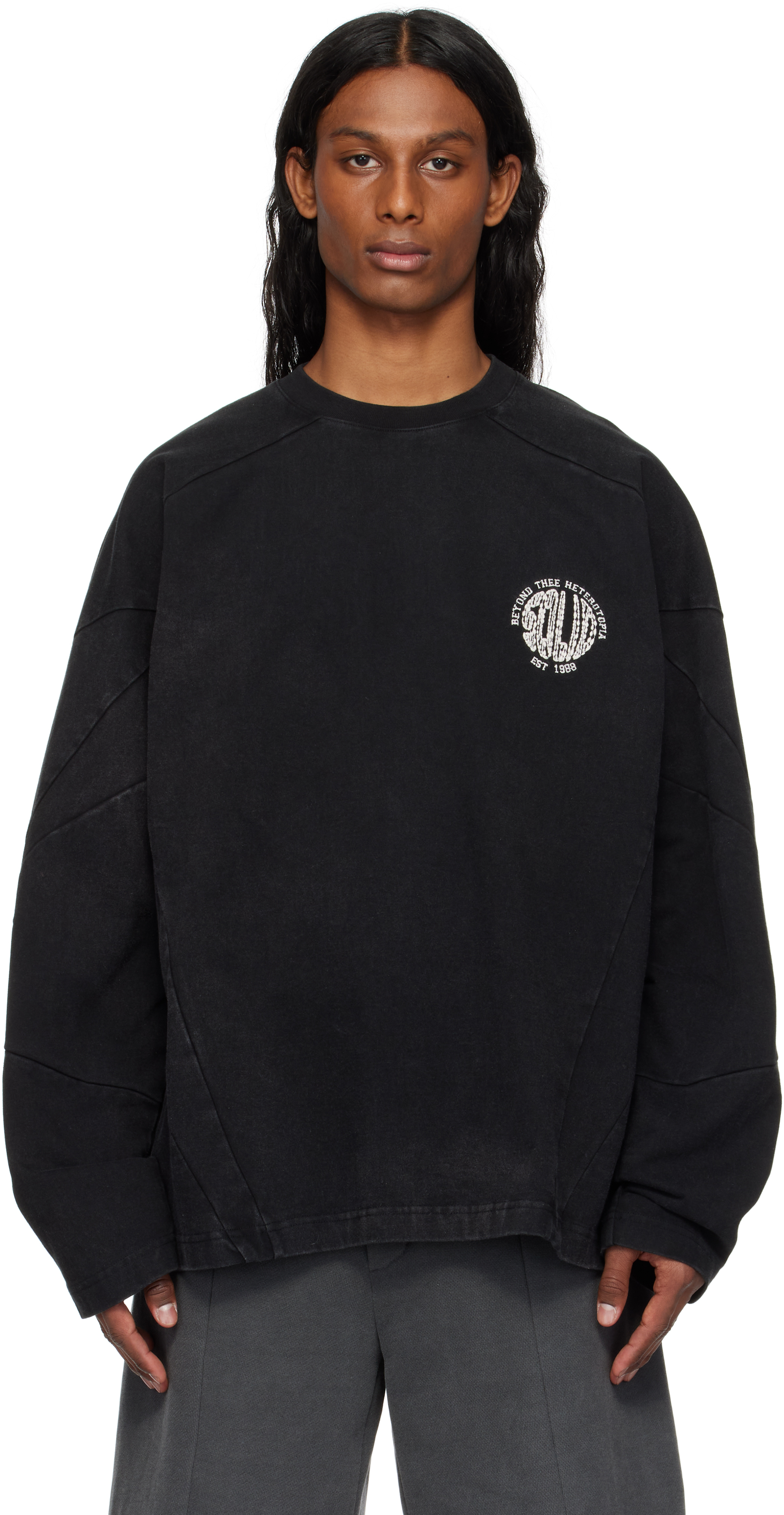 【関税込み】Solid Homme グレー Panel Incision Line Tシャツ