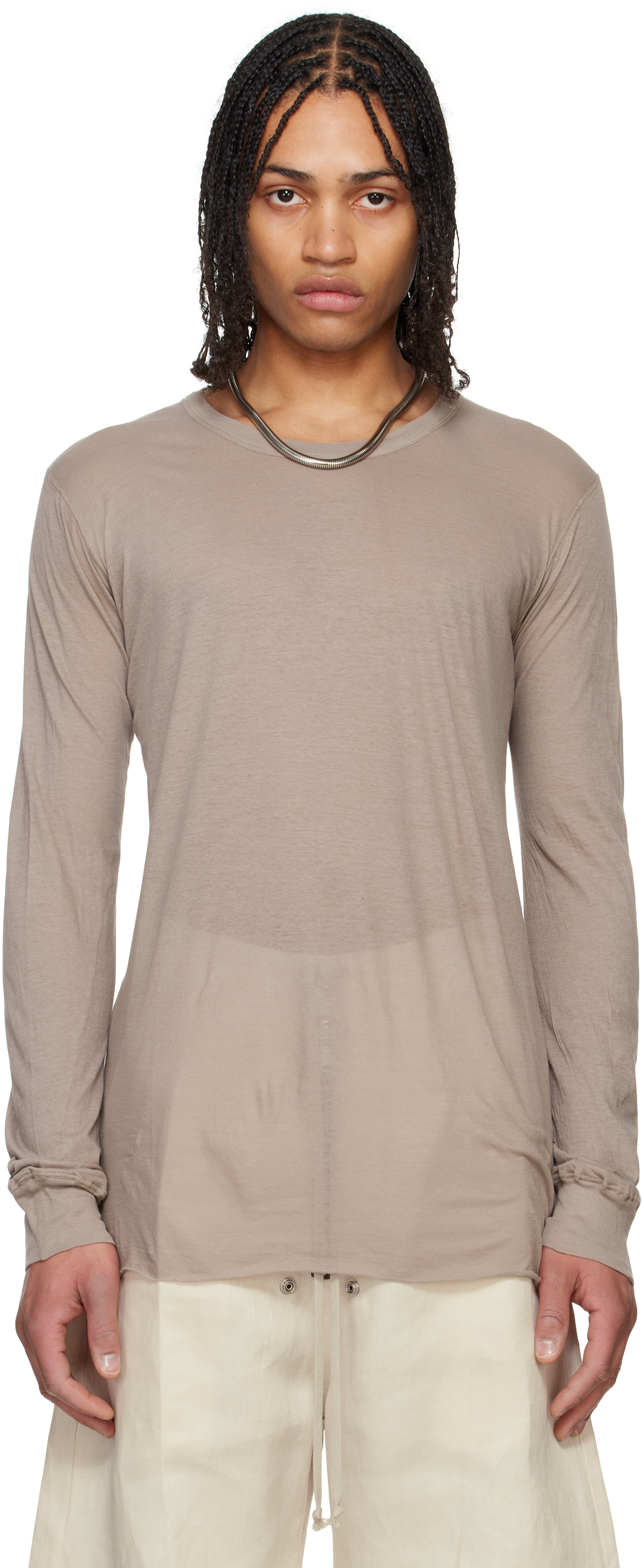 【関税込み】Rick Owens トープ Hollywood Basic 長袖Tシャツ