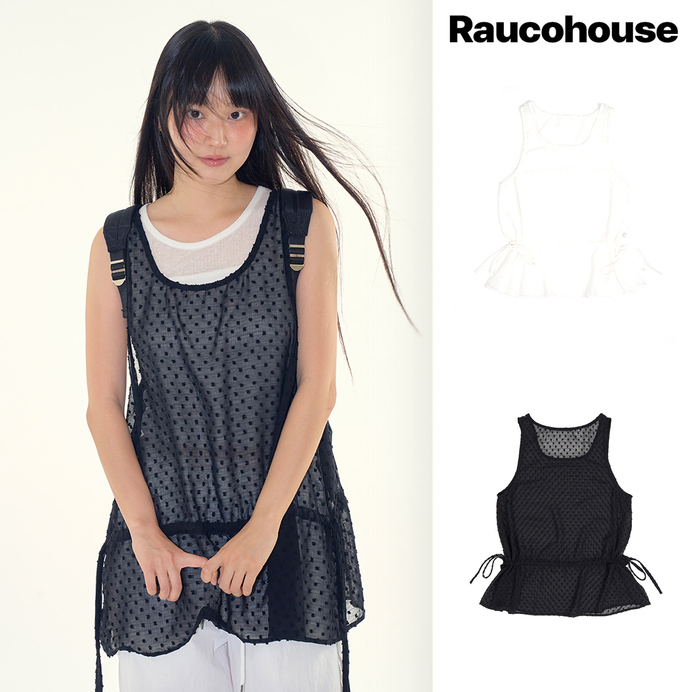 【Raucohouse】Dot see-through layered one piece