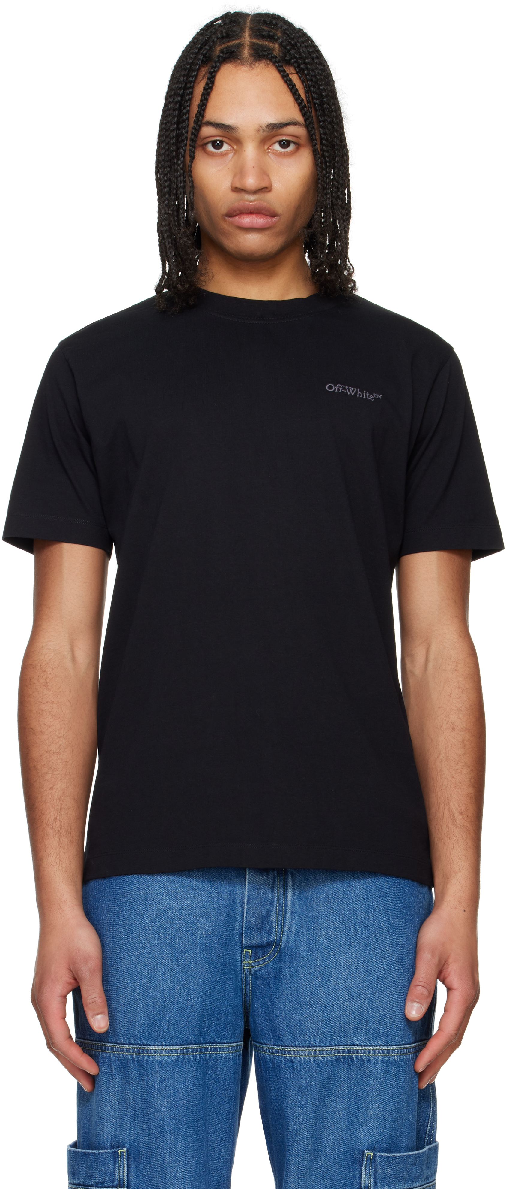 【関税込み】Off-White ブラック Bookish スリムフィットTシャツ