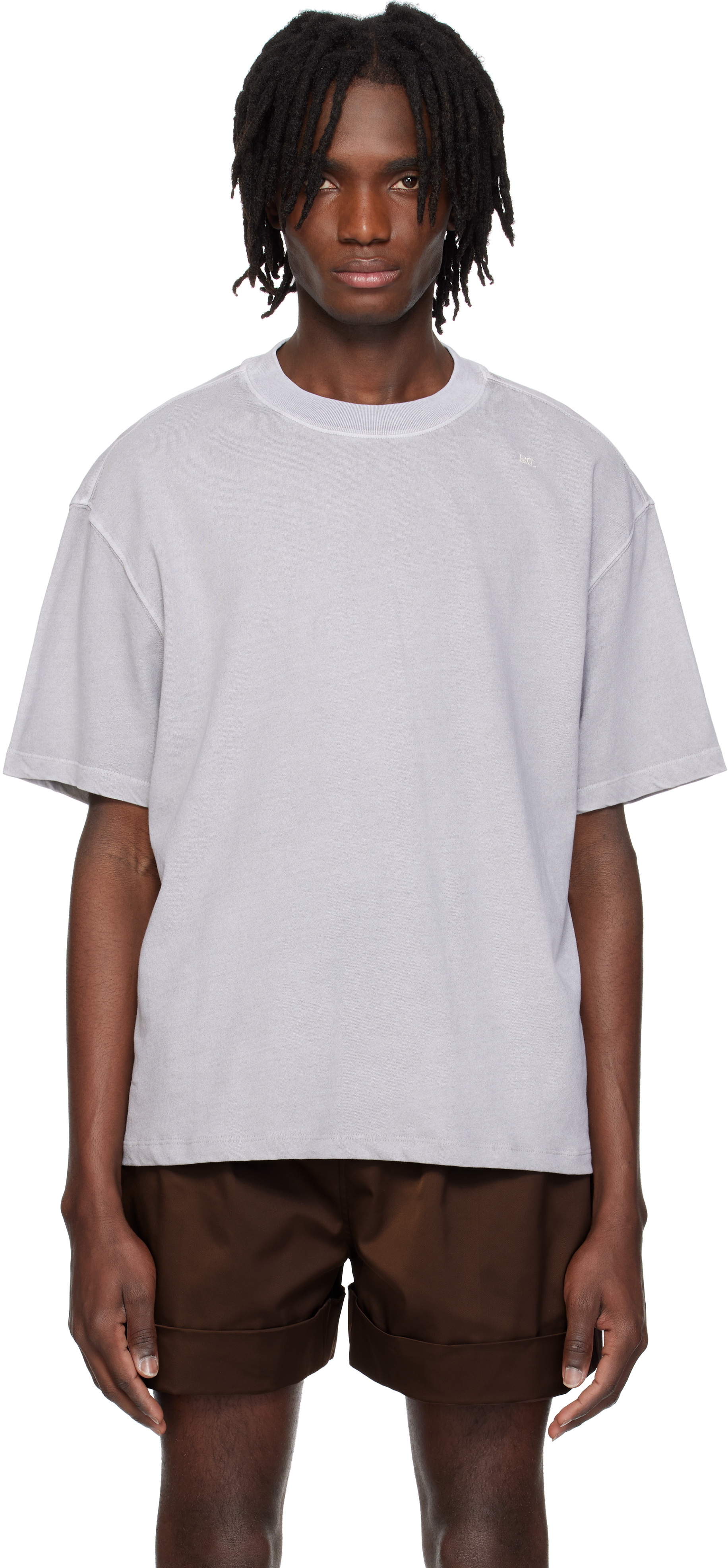 【関税込み】RECTO グレー Vintage Washed コットン Tシャツ