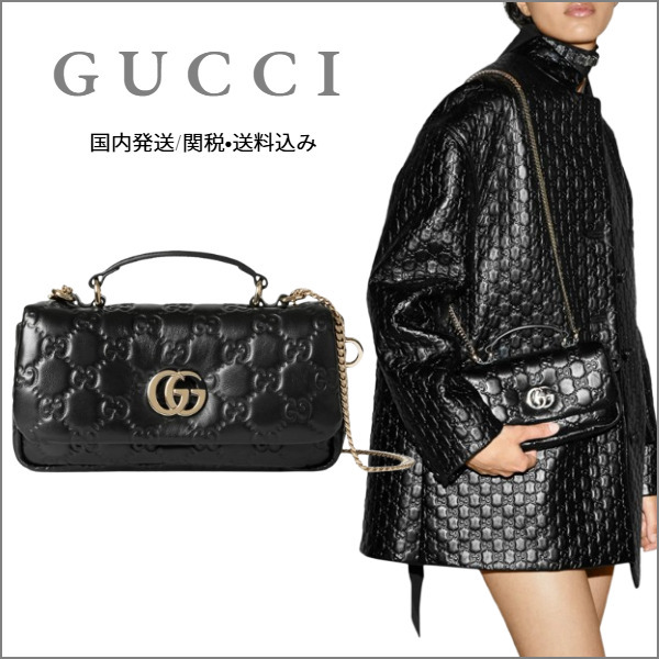関税・送料込み【GUCCI】GGミラノ スモールトップハンドルバッグ