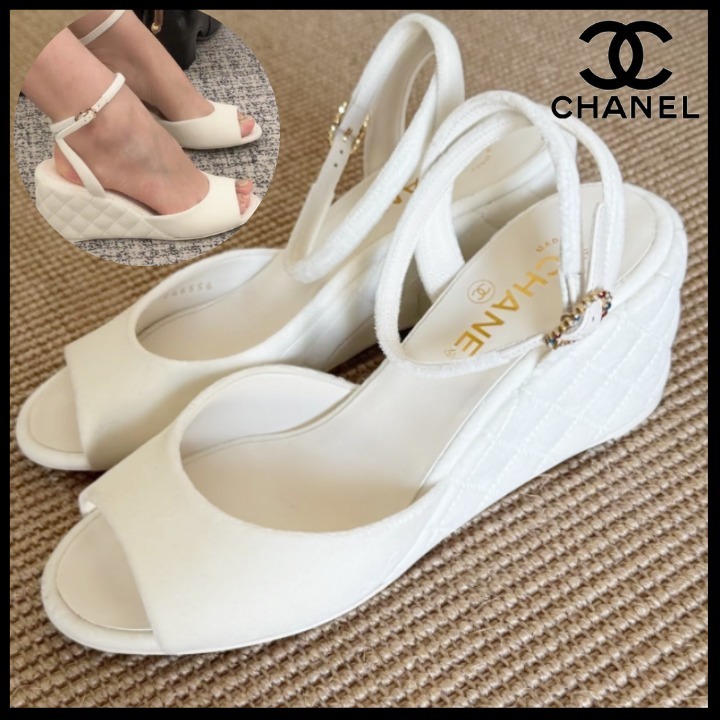 【上品♡美脚効果25A】CHANEL 厚底サンダル マトラッセ