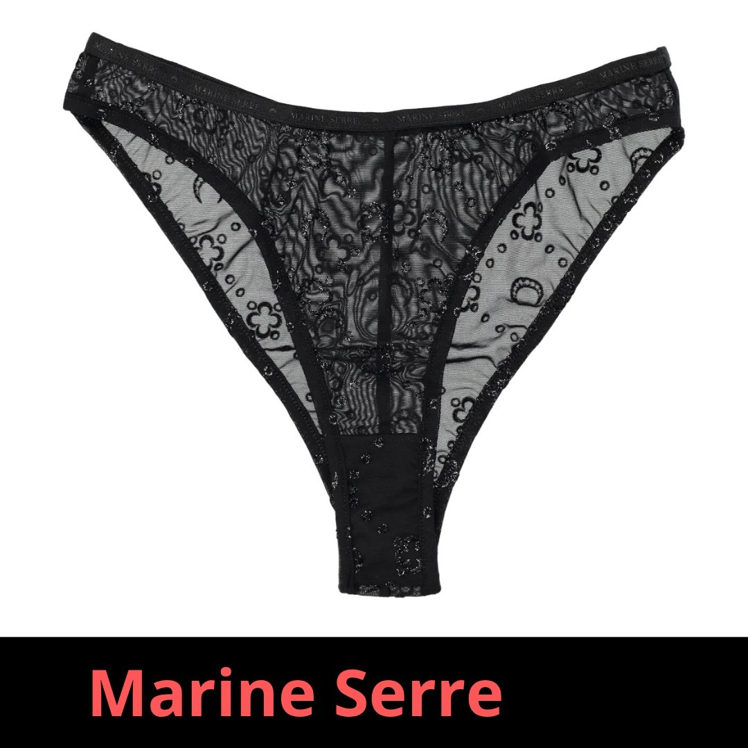 Marine Serre クレセントムーンディテールメッシュブリーフ
