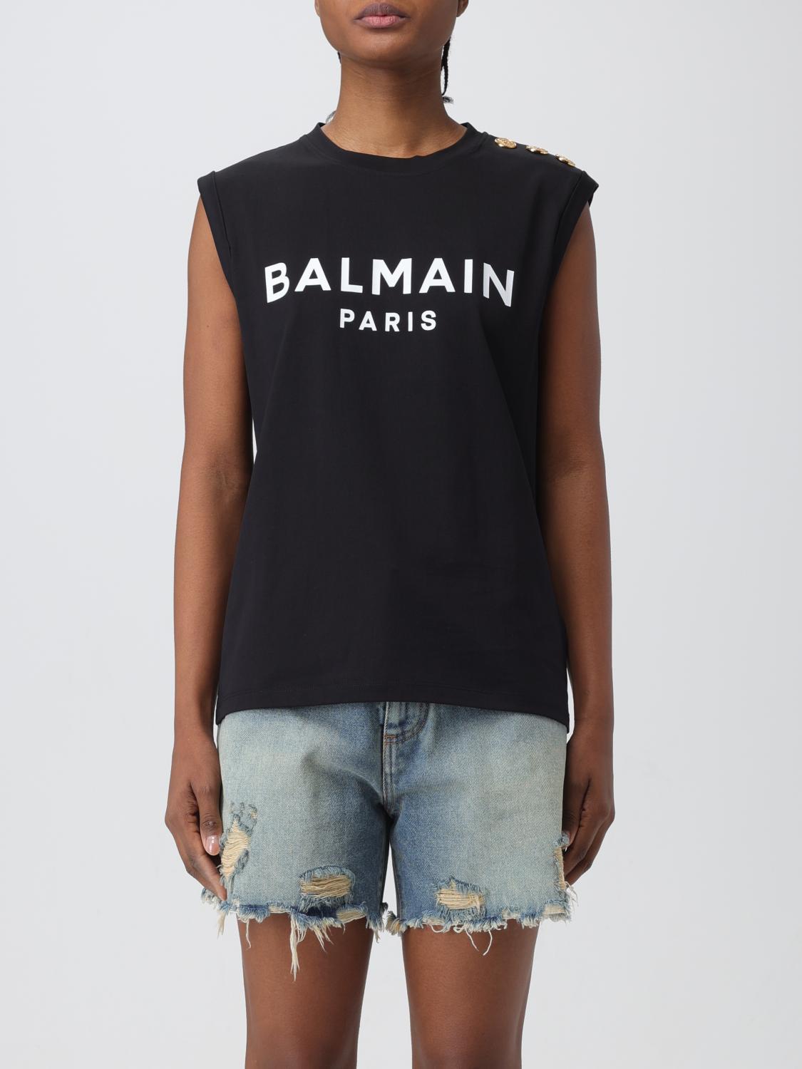 Tシャツ・カットソー BALMAIN Woman T-Shirt Black CF1ED001BB02 EAB