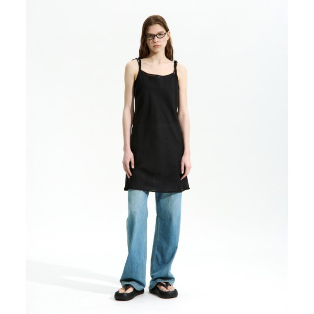 ★LOW CLASSIC★ SILKY FLORAL LAYERED DRESSBLACK