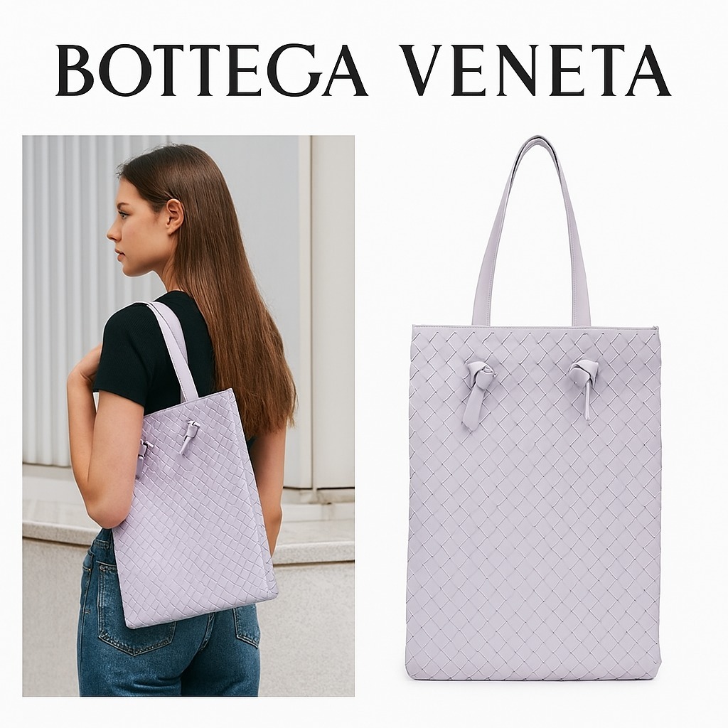 [BOTTEGA VENETA] イントレチャート タイ トート パープル