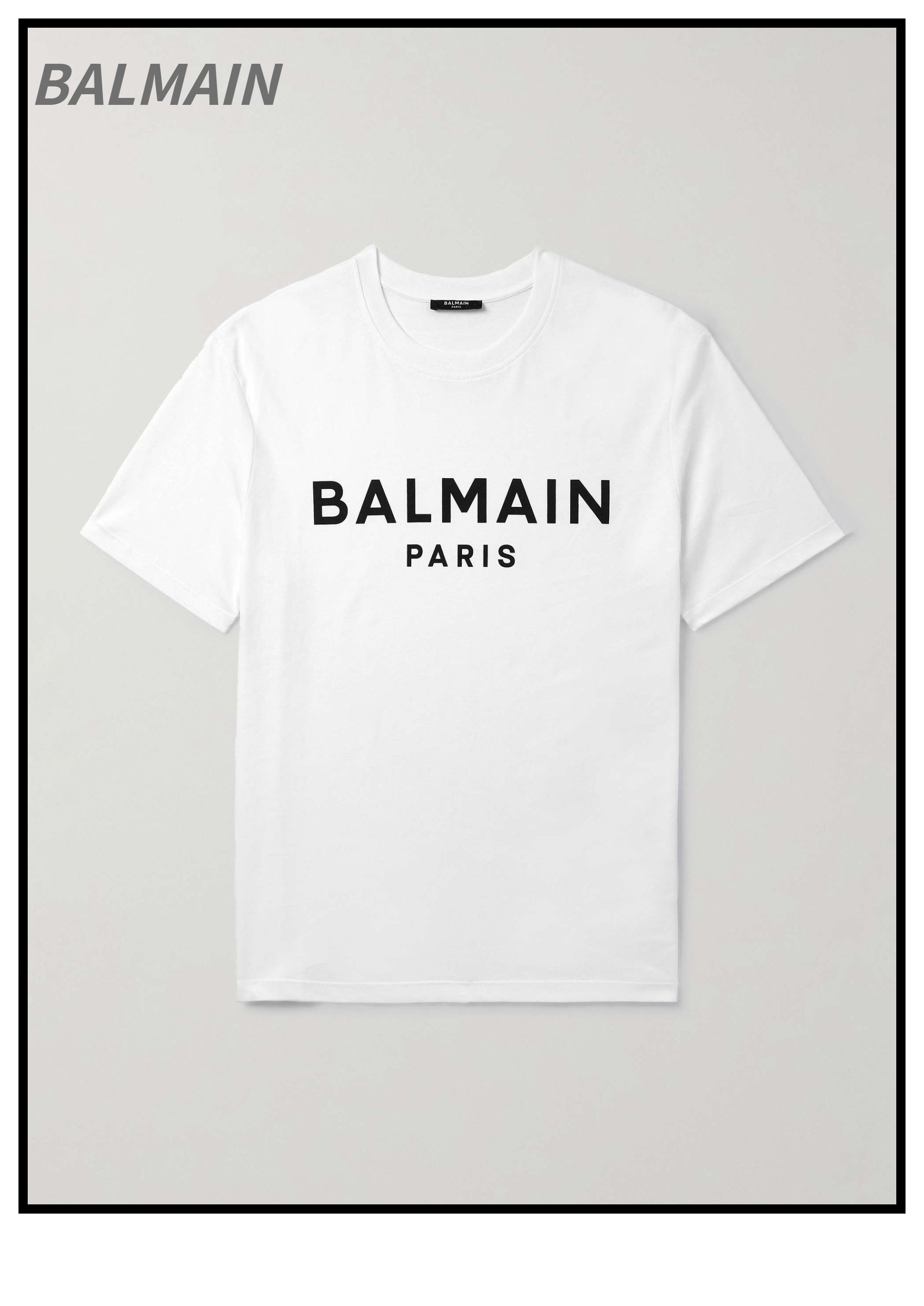 BALMAIN  ロゴプリントオーガニックコットンジャージーTシャツ
