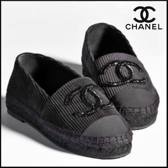 【オールブラック☆優しい履き心地♪】CHANEL エスパドリーユ