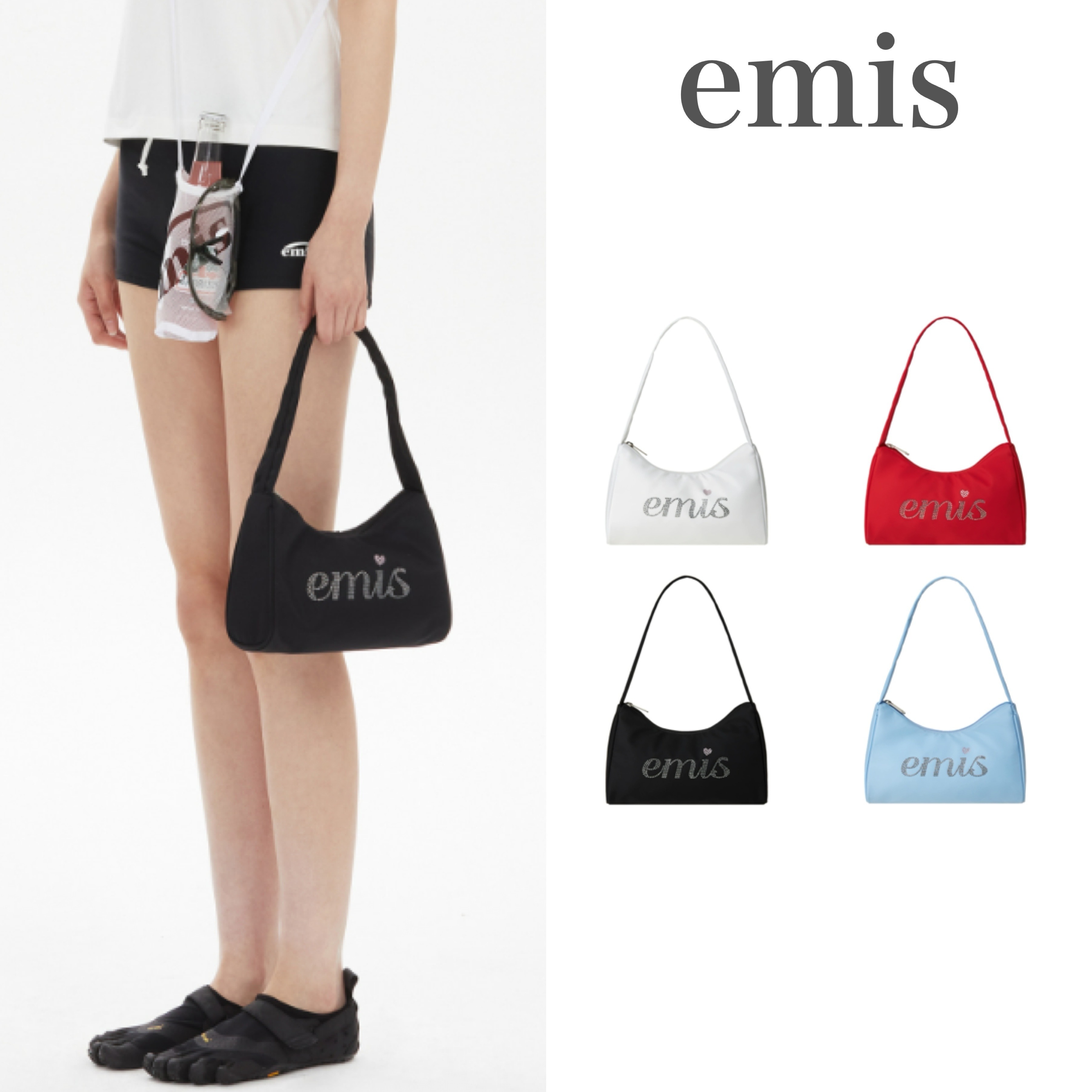 【emis】RHINESTONE HOBO BAG
