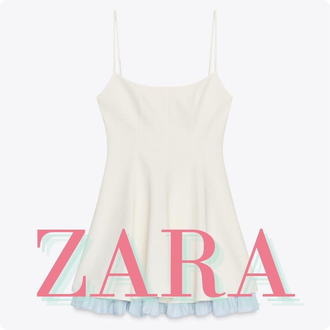 ZARA コントラストボトムショート丈ワンピース 8020/815