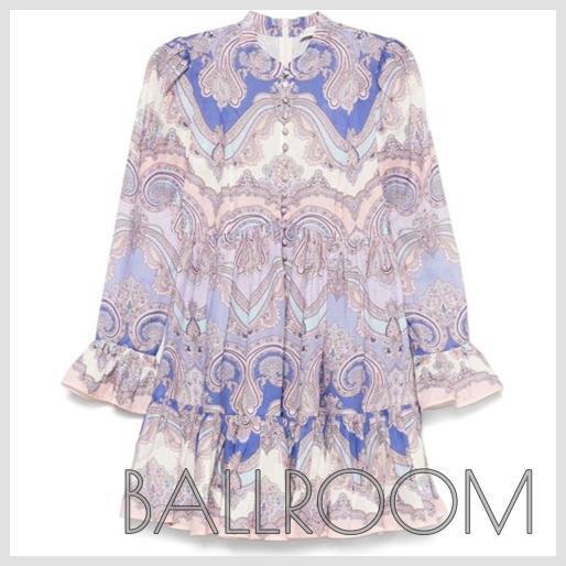 ワンピース ZIMMERMANN MAXINE PRINTED LINEN MINI DRESS