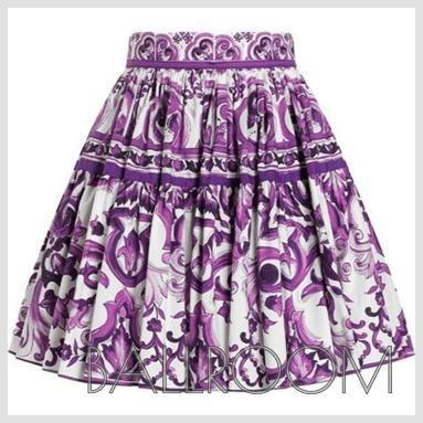 スカート DOLCE & GABBANA MAIOLICA PRINT COTTON SKIRT
