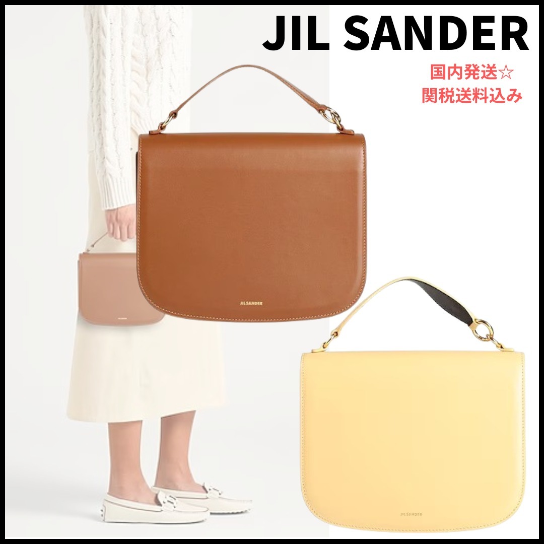 【JIL SANDER】フラップ レザー ハンドバッグ＊送料/関税込み