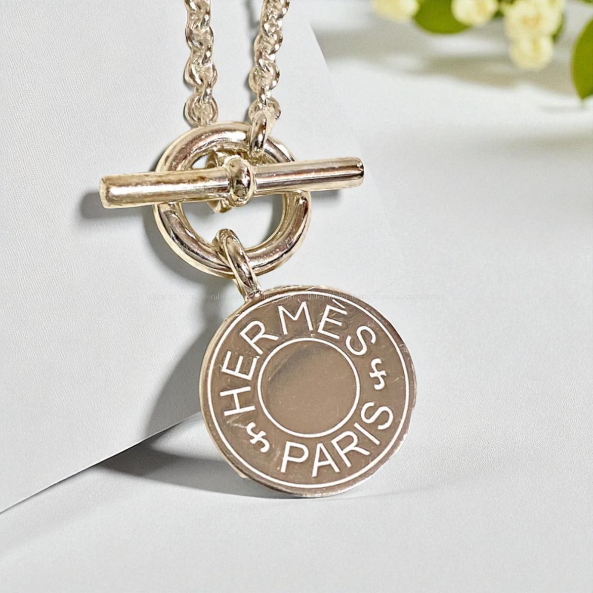 未使用【HERMES】エルメス エクスリブリス シルバー ネックレス