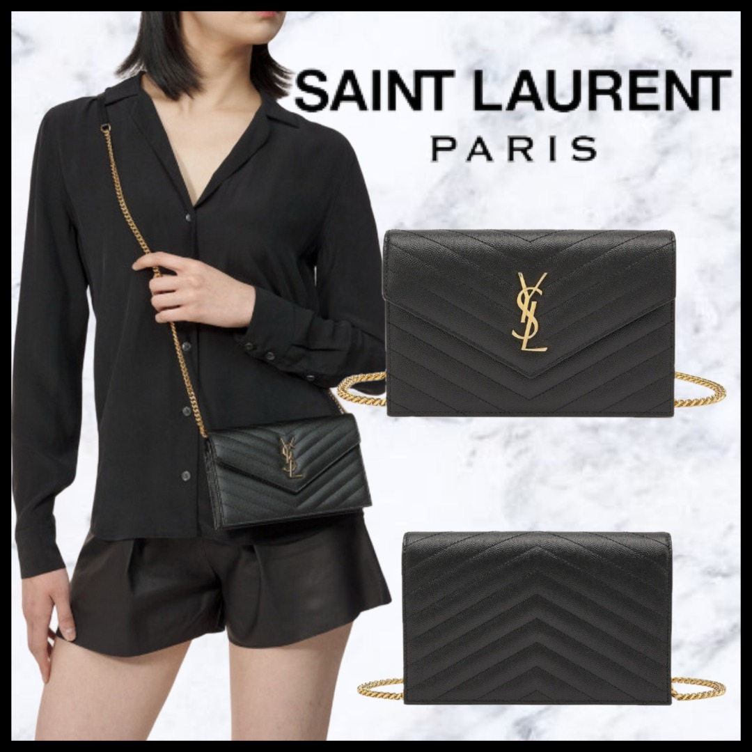 【Saint Laurent】エンベロープ チェーンウォレット 742920BOW01