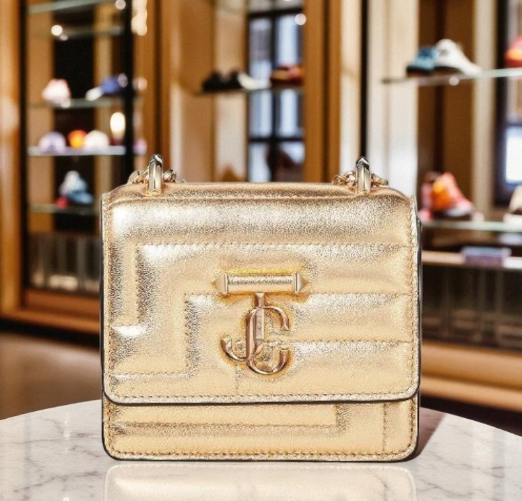 Jimmy Choo Micro Avenue ショルダーバッグ ゴールド