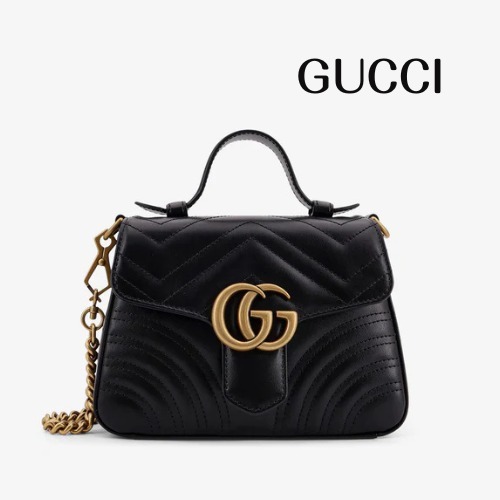 【GUCCI】 グッチ GGマーモント スモール トップハンドルバッグ