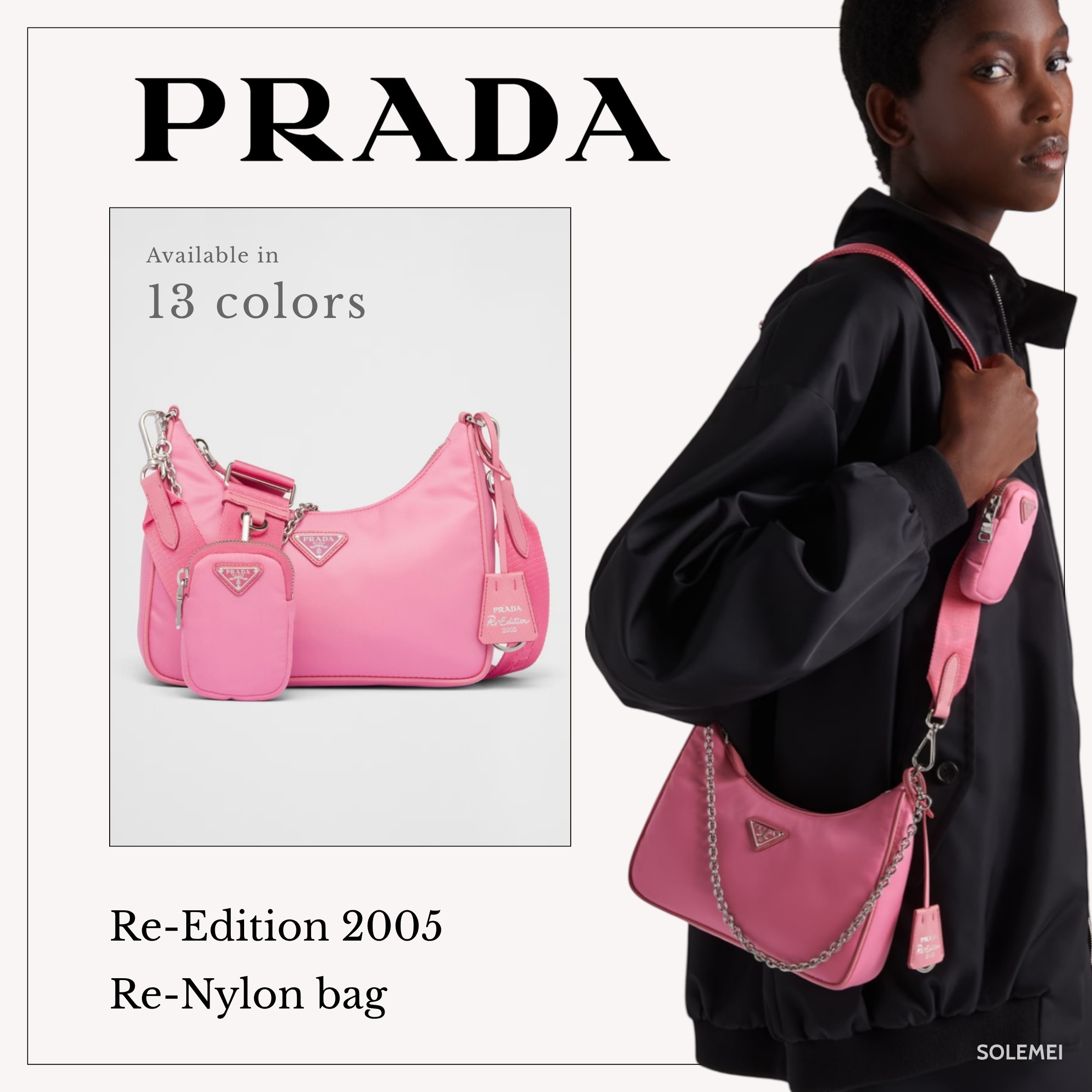 【関税・送料込】PRADA Re-Edition リナイロン バッグ ピンク