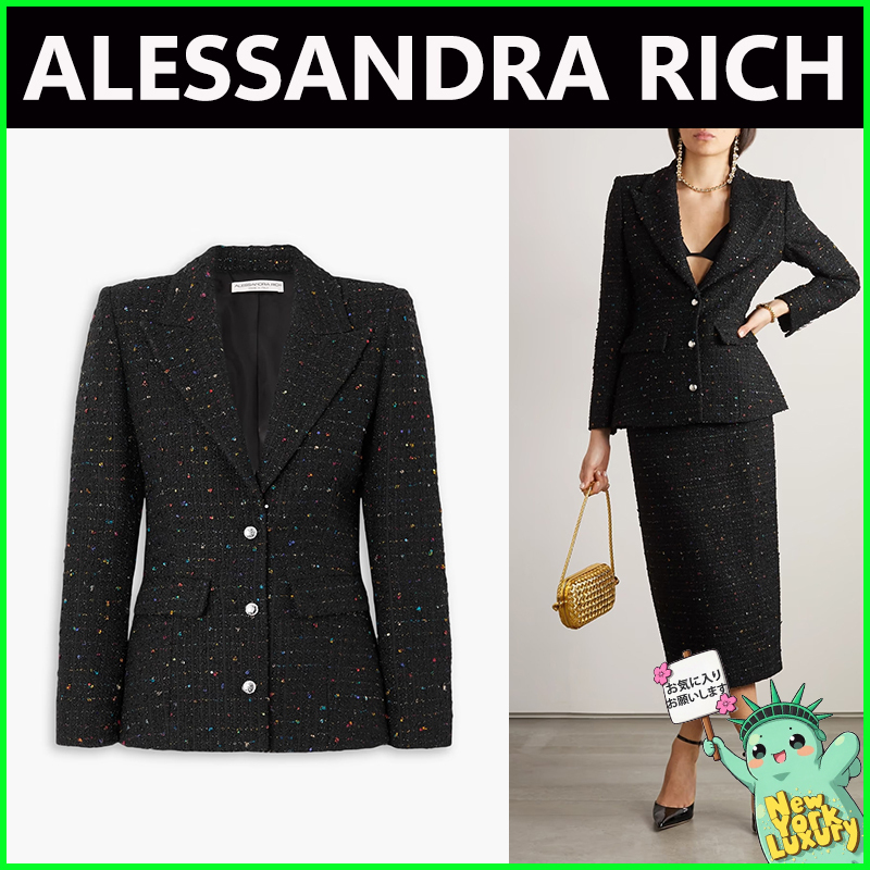 ALESSANDRA RICH★スパンコールメタリックツイードブレザー