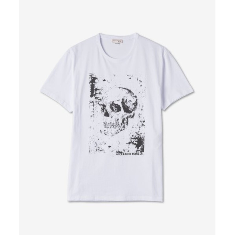 ★alexander mcqueen★ Skull Print Short Sleeve T-Shirt White