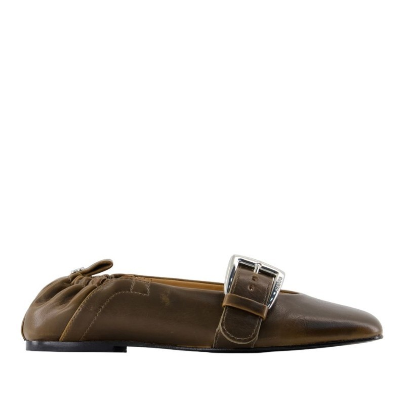 フラットシューズ Ganni Butterfly Ballerinas - Ganni - Synthetic - Green