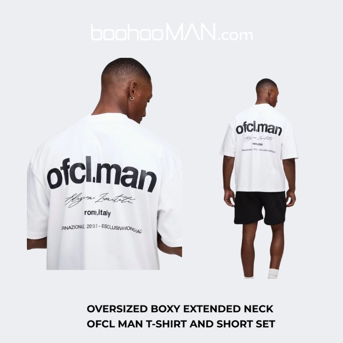 関税送料込 Boohoo オーバーサイズ Tシャツ＆ショーツセット