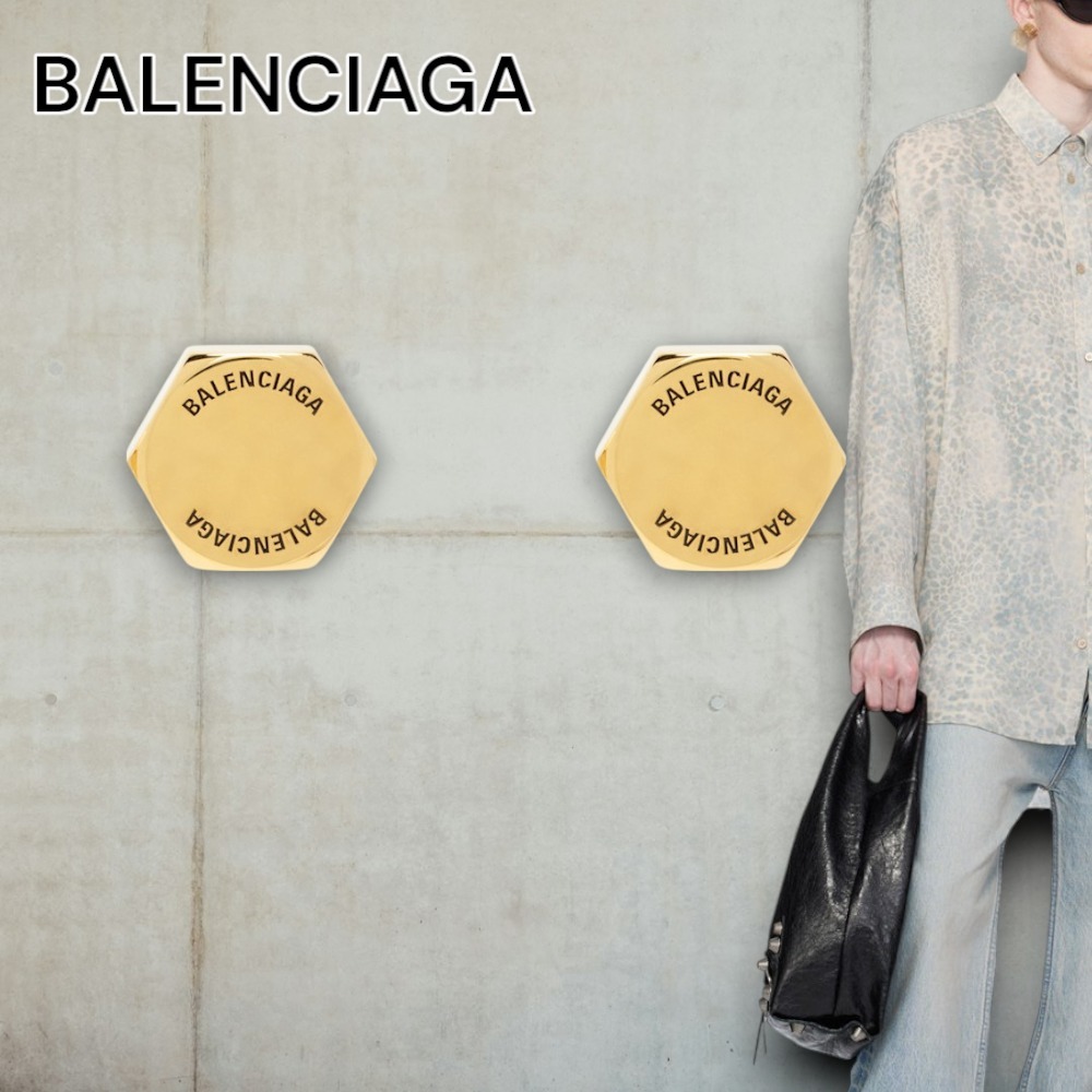 【BALENCIAGA】ゴールド Garage Double Screw ピアス