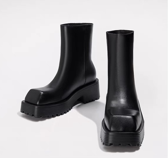 レザー 厚底 チェルシーブーツ ユニセックス