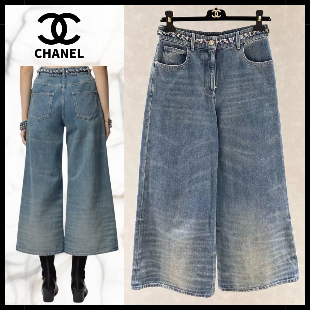 編み込みディテールが映える★【CHANEL】25Aデニムパンツ