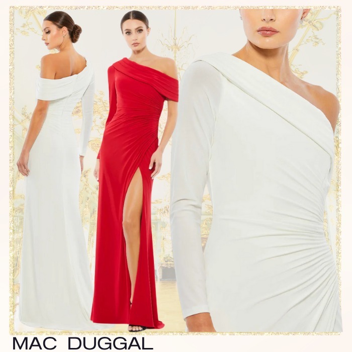 Mac Duggal*美シルエット*オフショルダー*スリットドレス