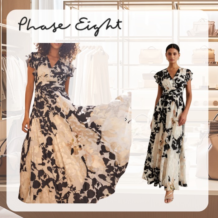 【Phase Eight】Liana フローラル柄マキシドレス