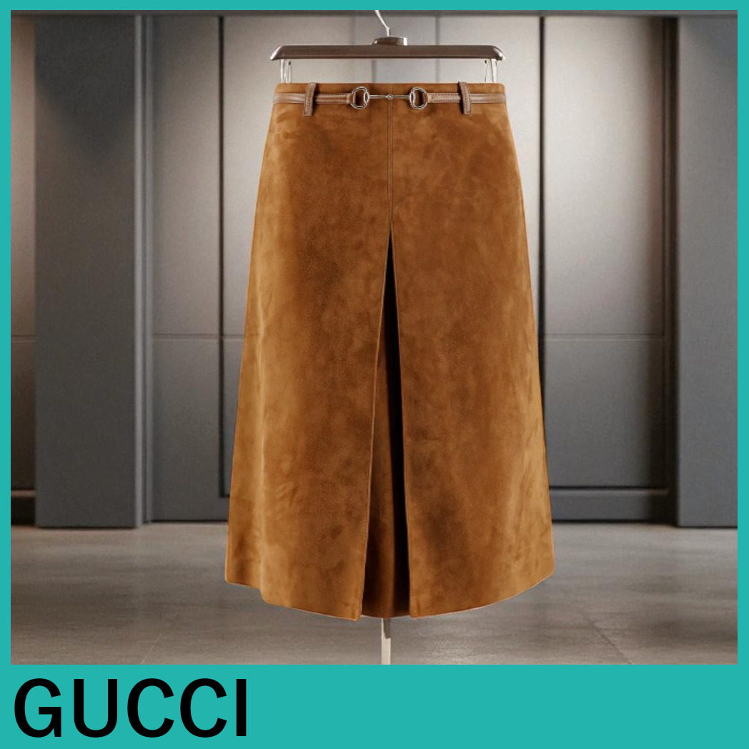 GUCCI★ホースビットディテールスエードスカート