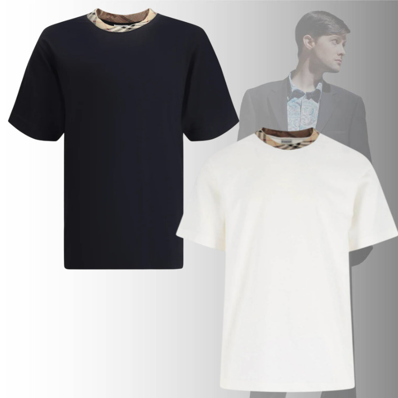 関税負担なし！ Burberry チェックトリム クルーネック Tシャツ