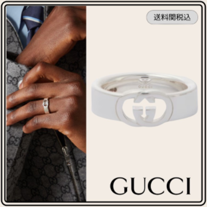 【GUCCI】インターロッキング G スターリングシルバー リング