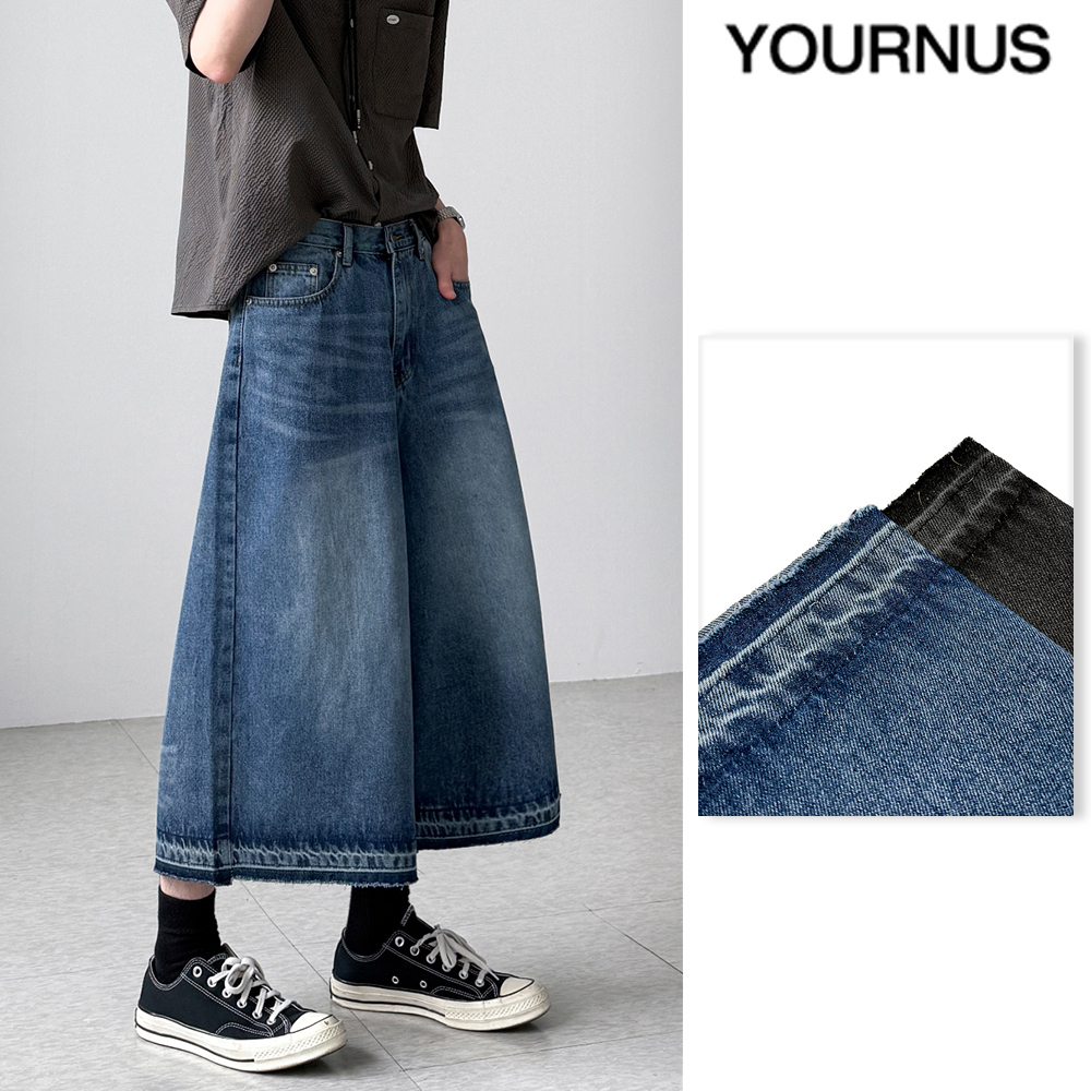 【YOURNUS】Woodies Cutting Bermuda Denim