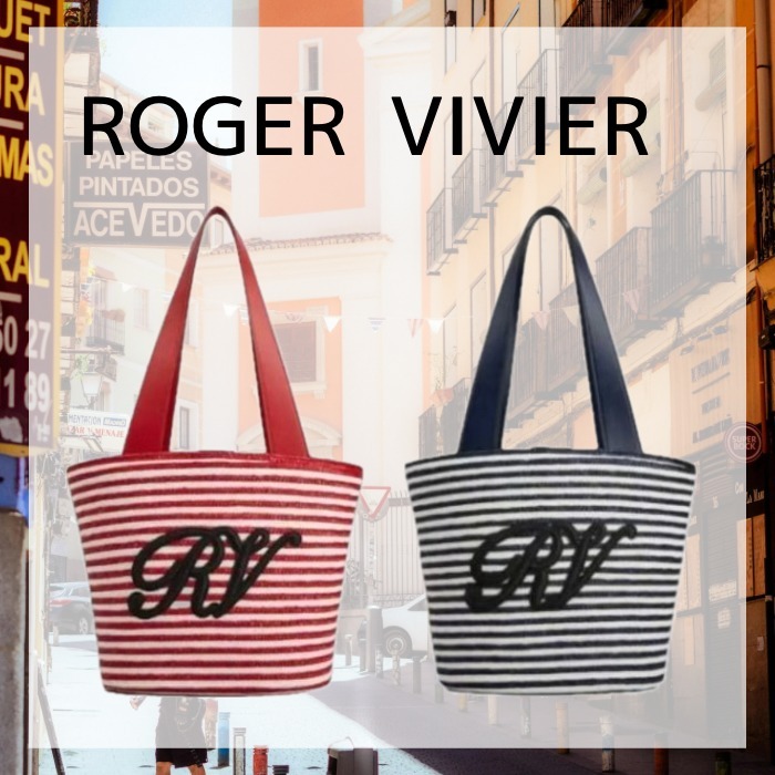 [Roger Vivier] ラフィア トートバッグ Petit Cabas ロゴ 全2色
