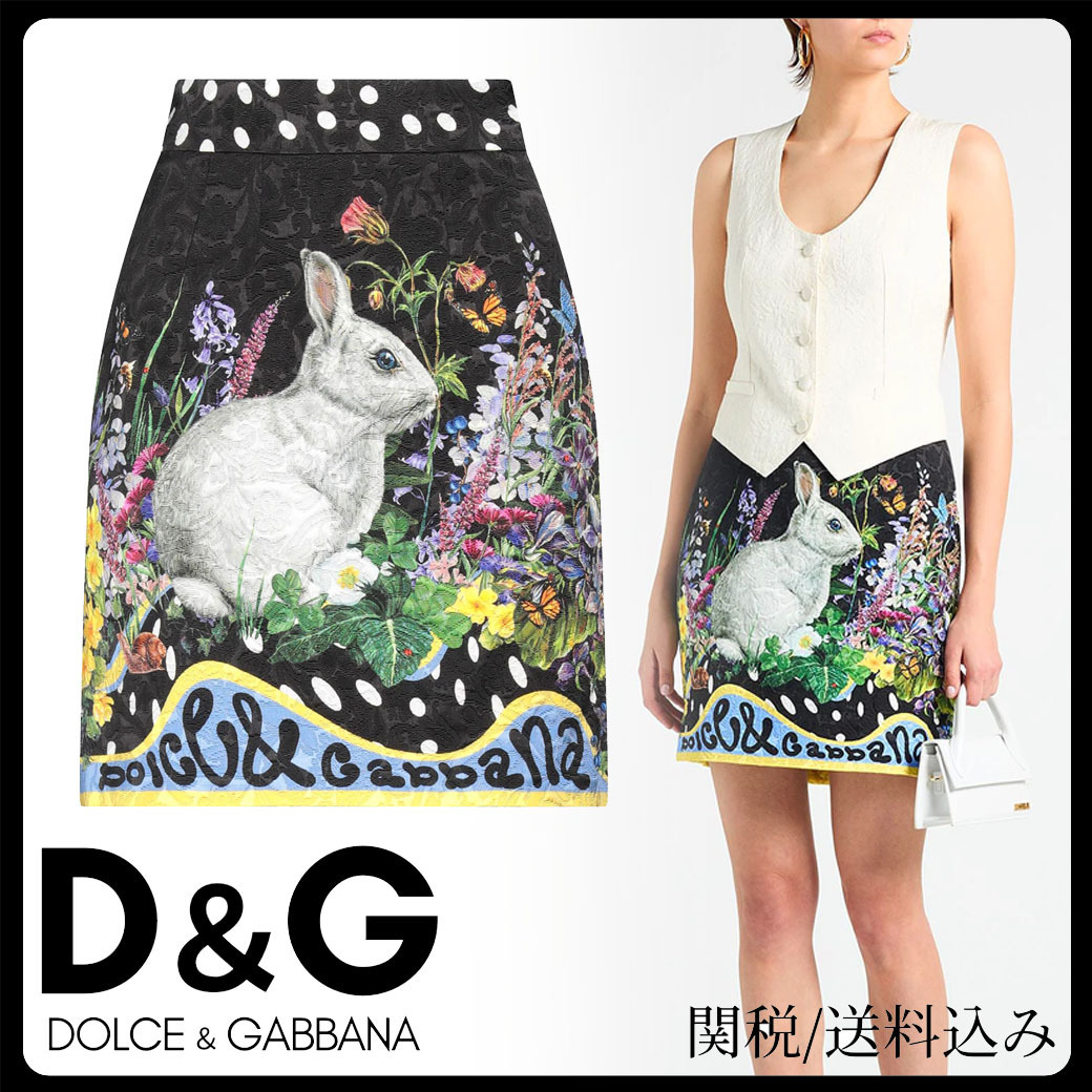ミニスカート【DOLCE&GABBANA】関税送料込み フレア ジャガード