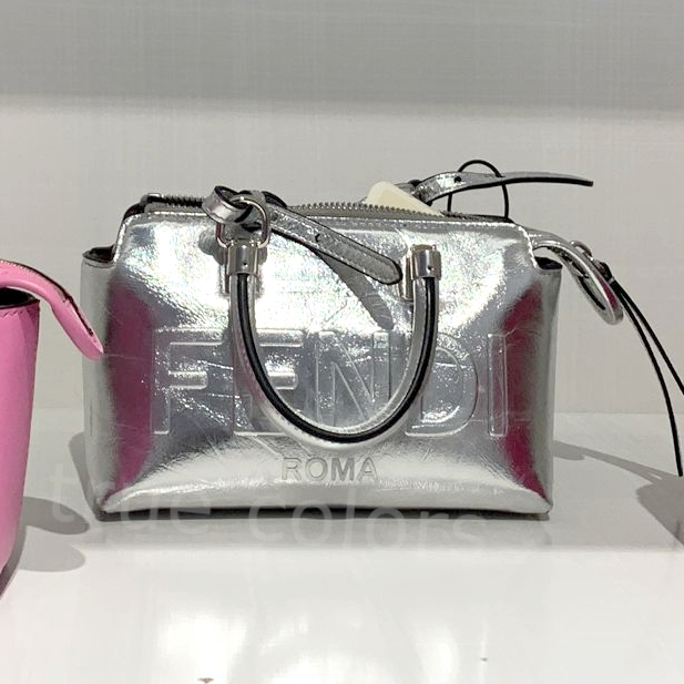 FENDI フェンディ By The Way MINI カーフボストンバッグ*SILVER
