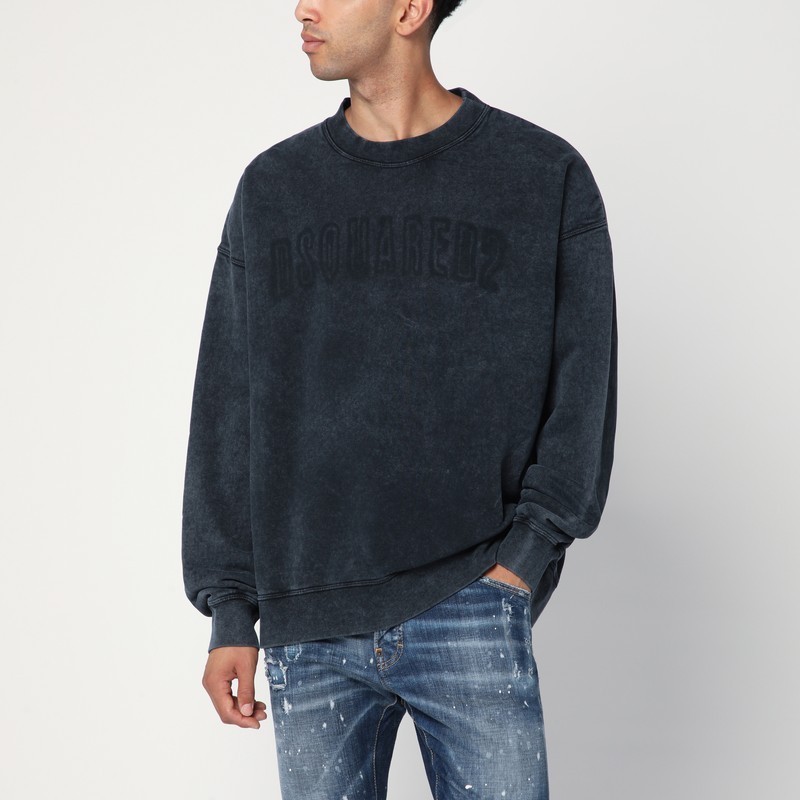 【関税&送料込】Dsquared2 Washed Grey Sweatshirt With Logo